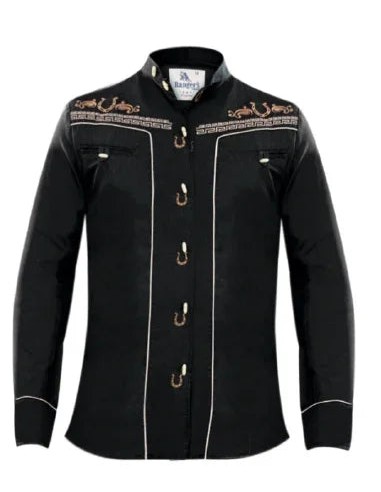 Camisa Charra Ranger's 030CA01 Color Negro la livraison gratuite