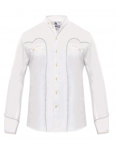 Camisa Blanca Charra Ranger's para hombre recamado color Azul la colonne vertébrale