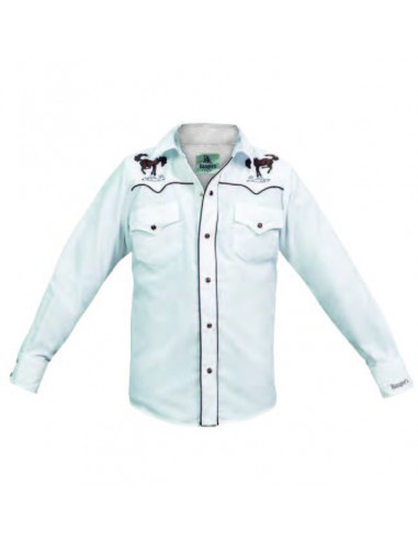 Camisa Charra Niño 022NO01 Blanco brillant des détails fins