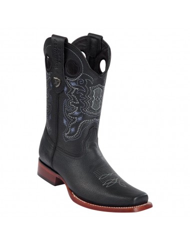 Wild West Boots Hombre Black Leather Square Toe Boots 818 hantent personnes