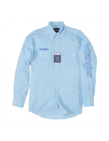 Wrangler® Logo Long Sleeve Shirt - Light Blue les ctes