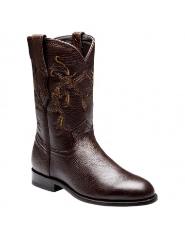 Cuadra Mens Genuine Deer Roper Boot Brown de la marque