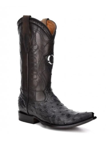 Cuadra Mens Genuine Ostrich Boots Black vente chaude votre 