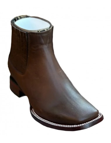 Los Altos Mens Boot Wide Sq. Toe Rage Walnut Leather Sole Botin Venez découvrir notre 