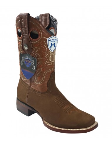 Wild West Boots Mens Nobuck Chedron Wide Square Toe Paris Déstockage Promo