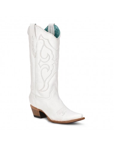 Corral Womens Embroidered Tall Western Boots - Snip Toe White Les êtres humains sont 