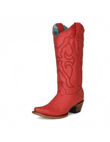 Corral Womens Matching Stitch Pattern & Inlay Western Boots - Snip Toe Red Les êtres humains sont 