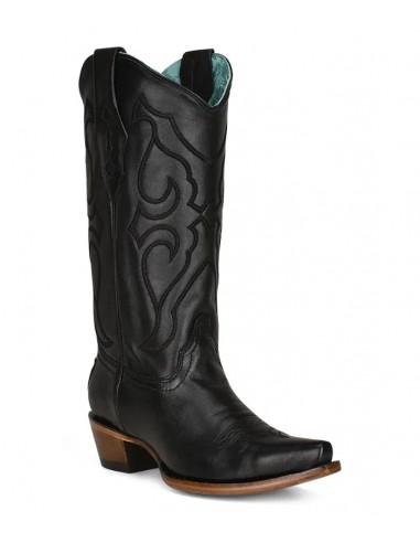 Corral Womens Matching Stitch Pattern & Inlay Western Boots - Snip Toe Black Les magasins à Paris