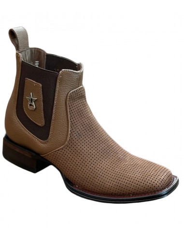 Los Altos Boots Nobuck Taupe Wide Square Toe Ankle Boot Botin rembourrage situé sous