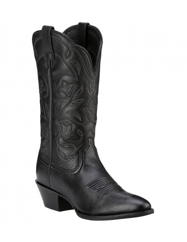 Ariat Ladies Heritage Western Black R Toe Deertan Boot 2024