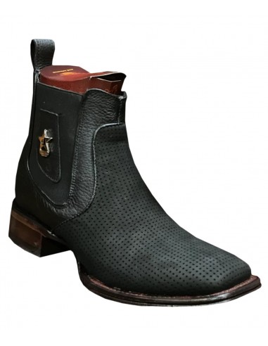 Los Altos Boots Nobuck Black Wide Square Toe Ankle Boot Botin s'inspire de l'anatomie humaine