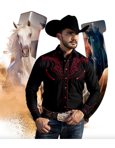 Rangers Western Shirt Black les ctes