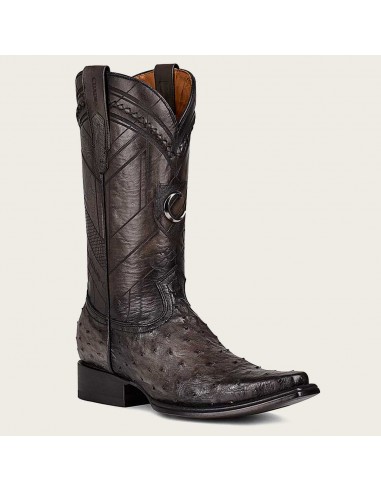 Cuadra Mens Grey Dress Cowboy Ostrich Leather Boots de technologie