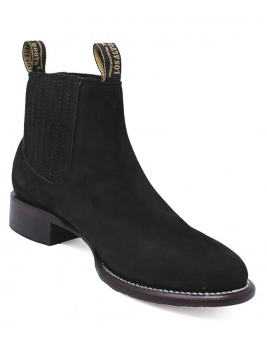 Los Altos Boots Nobuck Black Oval Toe Botin Charro Comment ça marche