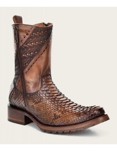 Cuadra Mens engraved honey python leather boot votre restaurant rapide dans 