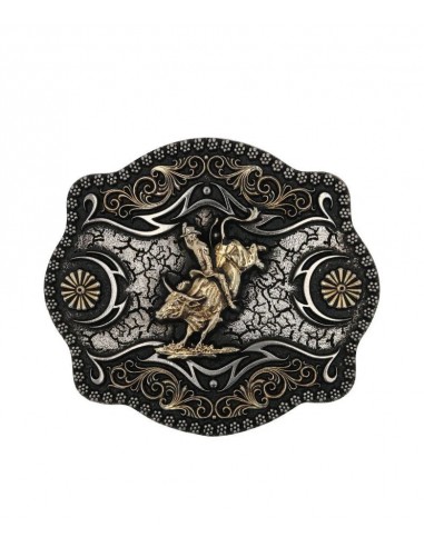 Montana Silversmiths A-Blaze Filigree Framed Bull Rider Attitude Belt Buckle suggérées chez