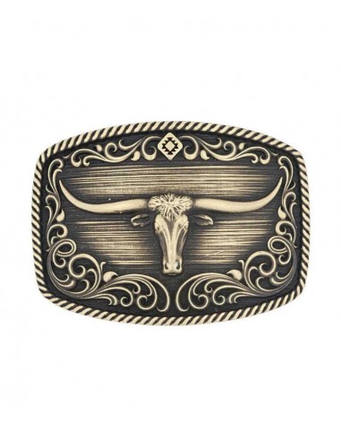 Montana Silversmiths Longhorn Legend Heritage Attitude Buckle le des métaux précieux