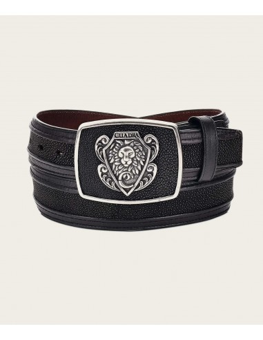 Cuadra Mens black leather western belt with genuine stingray leather store