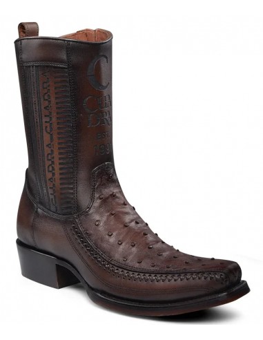 Cuadra Mens Ostrich Flame Chocolate Leather Boots de l' environnement