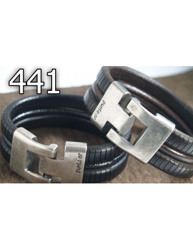 Bracelet Homme Cuir Punto AR Jack Kerouac 441 - Élégance Masculine en Noir et Brun en ligne des produits 