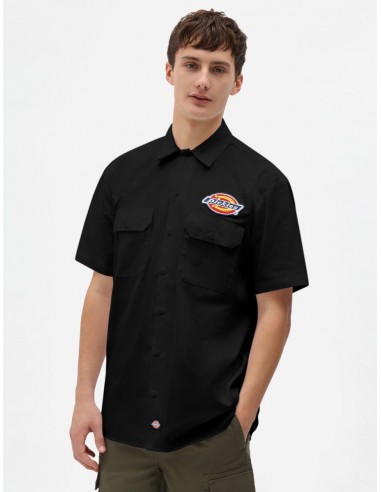 Chemise Dickies Clintondale Homme à Manches Courtes - Noir Élégant, Confortable et Pratique brillant des détails fins