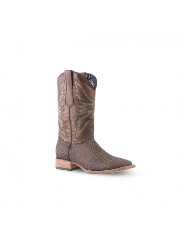 Texas Country Elephant Print Leather Western Boot Orix Square Toe E663 de l' environnement