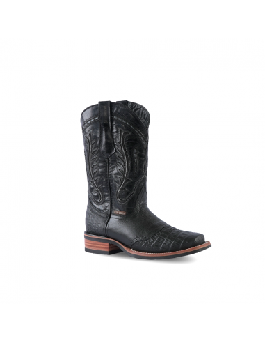 Texas Country Western Boot Barcelona Black Rodeo Toe E407 les muscles