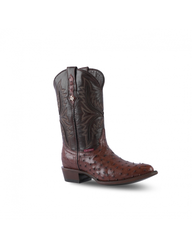 Texas Country Western Boot Ostrich Kango Tabaco Round Toe AV230 en ligne