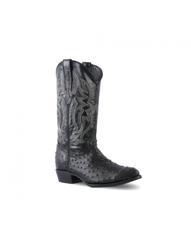 Texas Country Western Boot Ostrich Print Black Munequeado Round Toe E436 Toutes les collections ici