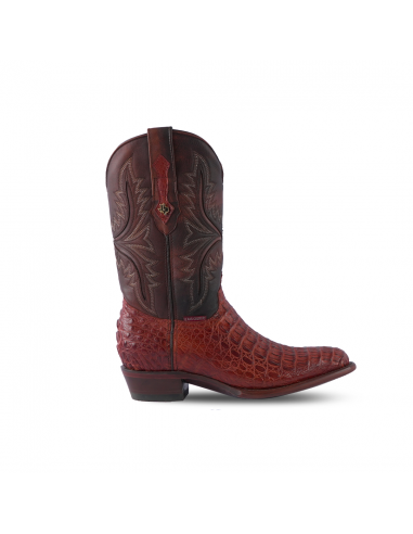 Texas Country Exotic Boot Lomo Caiman Brandy Round Toe LM220 À commander