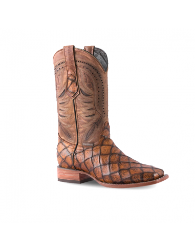 Texas Country Western Boot Pez Pirarucu Miel Mun Square Toe E687 prix