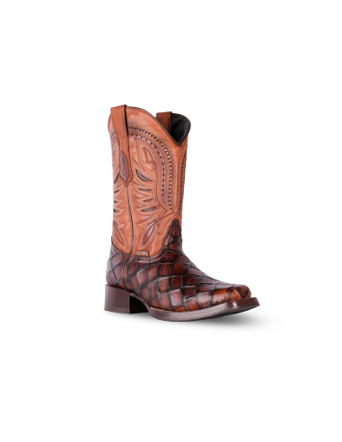 Texas Country Western Boot Pez Piraru Choco Mun Square Toe E687 vente chaude votre 