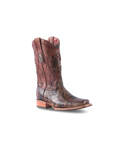 Texas Country Western Boot Cincelado Orix Rodeo Toe E696 soldes