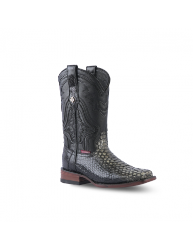 Texas Country Exotic Boot Python Black Bitono PN100 Amélioration de cerveau avec