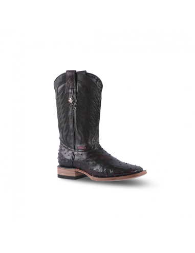 Texas Country Exotic Boot Ostrich Black Cherry Square Toe AV20 sur le site 