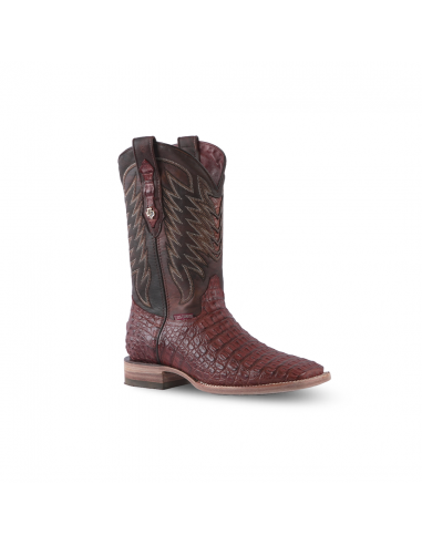 Texas Country Exotic Boot Lomo Caiman Brandy Square Toe LM10 paiement sécurisé