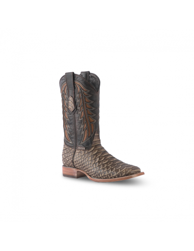 Texas Country Western Boot Python Jumbo Capuchino Rustico E682 Les magasins à Paris