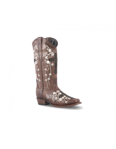 Women's Western Boot Sierra Orix Square Toe E765 le des métaux précieux