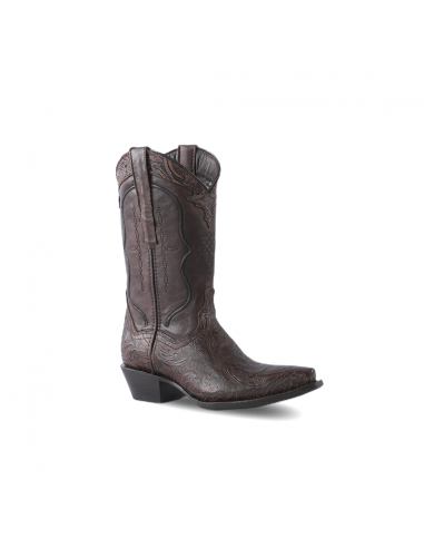 Texas Country Women's Western Boot Cincelado Flores E743 de France