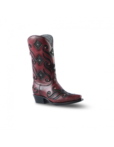 Texas Country Women's Western Boot Bora Wine Retro Toe E780 les ctes