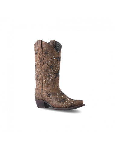 Texas Country Women's Western Boot Cedro Camel  E726 livraison gratuite