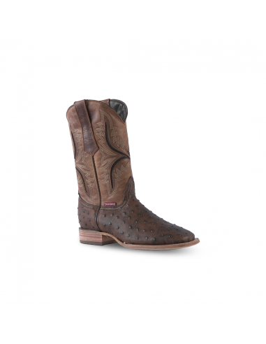 Texas Country Leather Western Boot Ostrich Print Cafe CC E593 50-70% off 