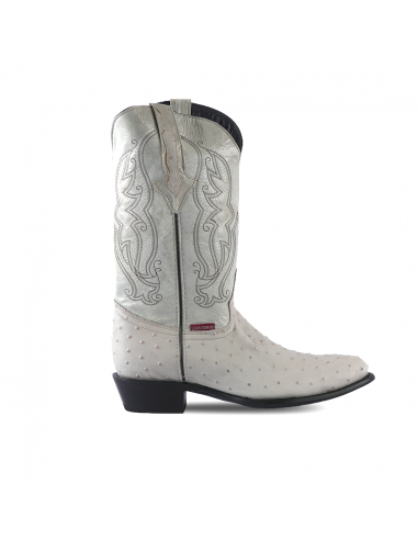 Texas Country Western Boot Ostrich Print Hueso Round Toe E436 Comparez plus de prix