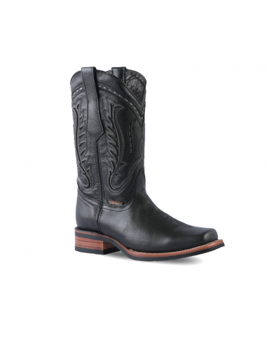 Texas Country Western Boot Barcelona Black Rodeo Toe E411 de pas cher