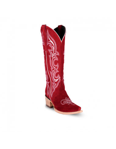 Country Western Womens Boot Gamuza Red e837 prix pour 